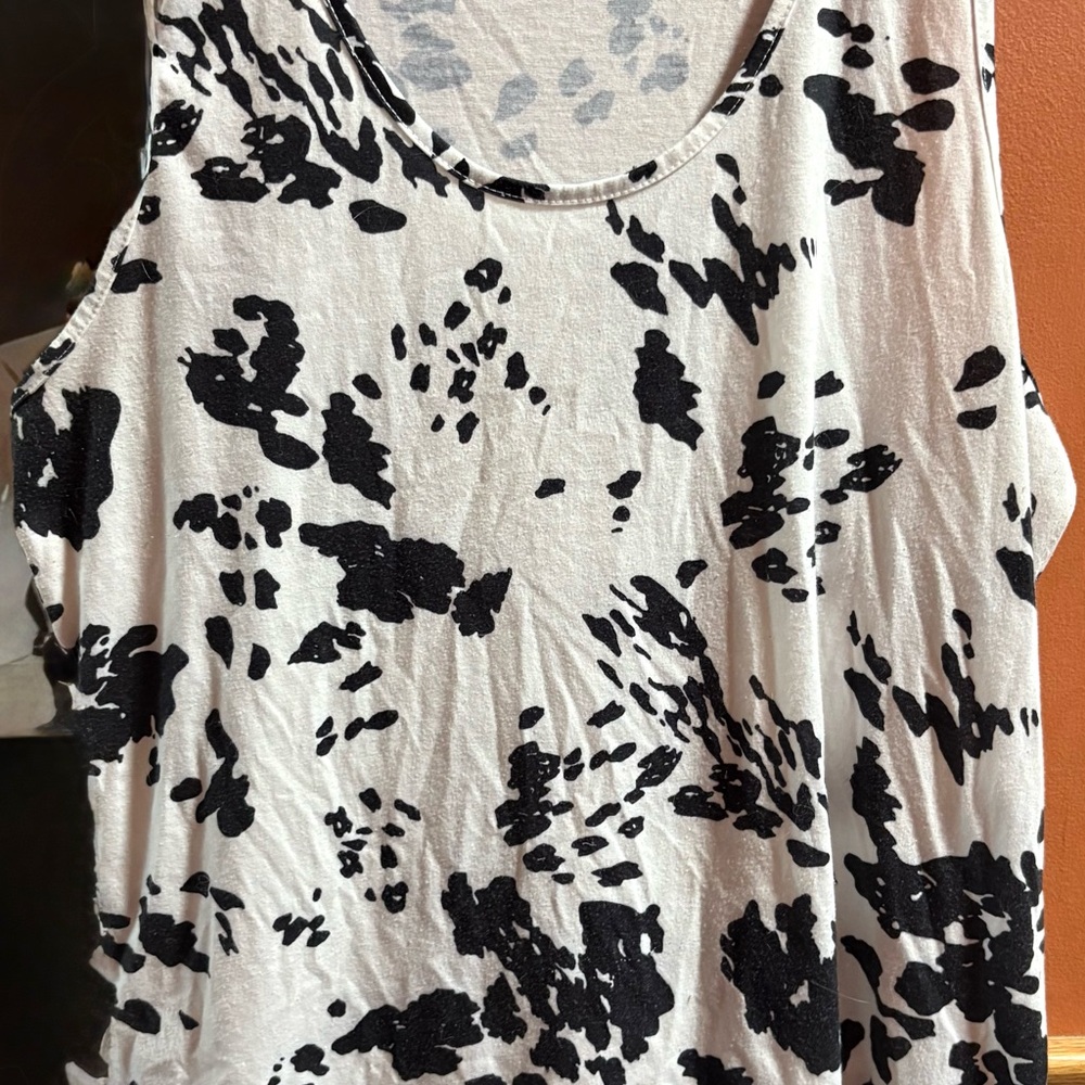 Black and White Cow Patterned Women's Top